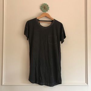 Black open-back t-shirt dress, size M